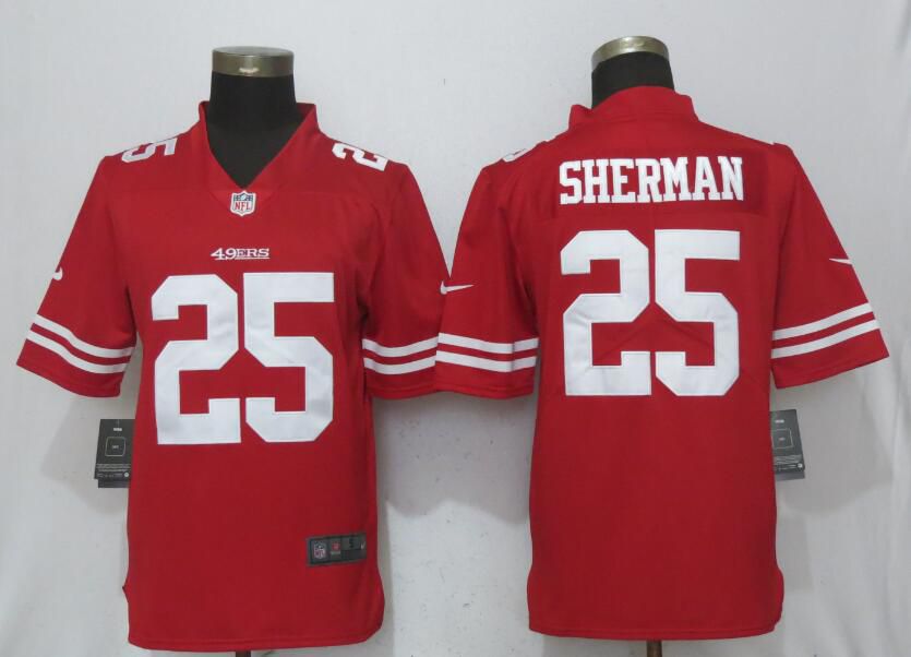 Men San Francisco 49ers #25 Sherman Red Vapor Untouchable New Nike Limited NFL Jerseys